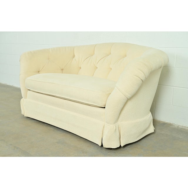 Mid-Century Modern Baker Furniture Mid-Century Hollywood Regency Tufted Sofa or Loveseat, Circa 1960s For Sale - Image 3 of 14