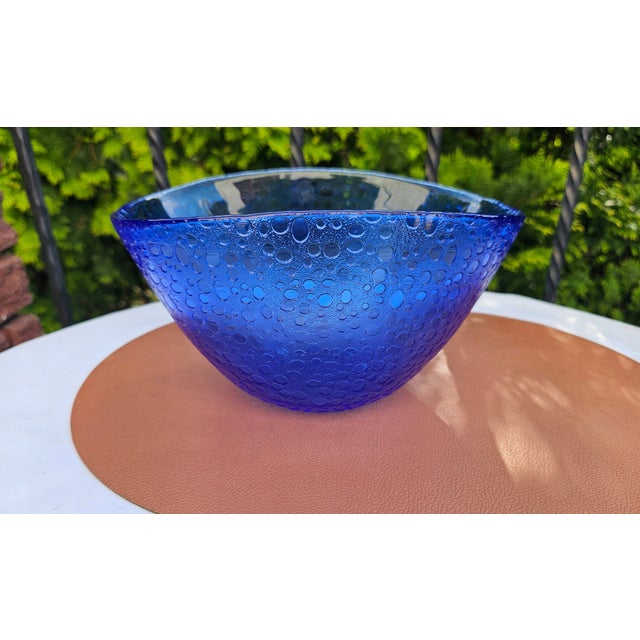 Cobalt Glass Plate by Hadeland Glassworks, 1970s For Sale - Image 3 of 7