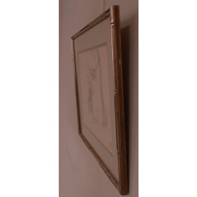 Silver Vintage Chinese Man & Monkey Watercolor Drawing For Sale - Image 8 of 12