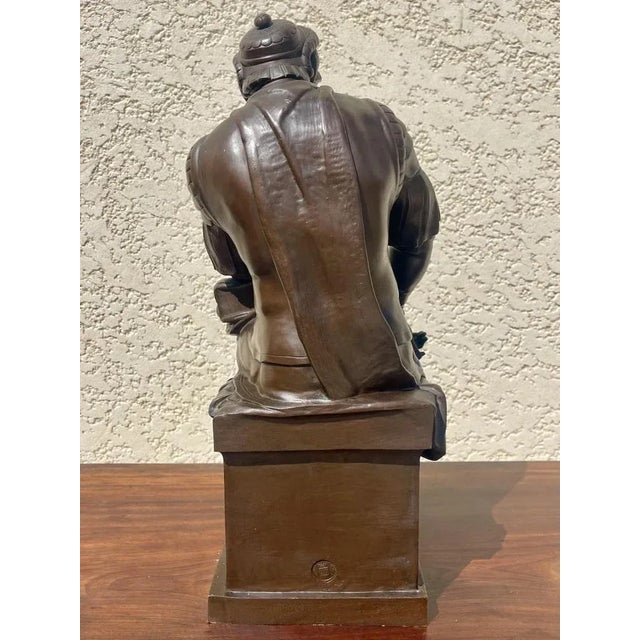 After Michelangelo Buonarotti, Lorenzo de Medici, Bronze For Sale - Image 5 of 6