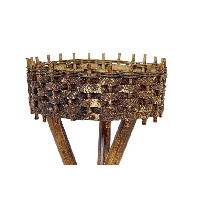 1950s Mid 20th Century Woven Plant Stands, 1950s, Set of 2 For Sale - Image 5 of 7