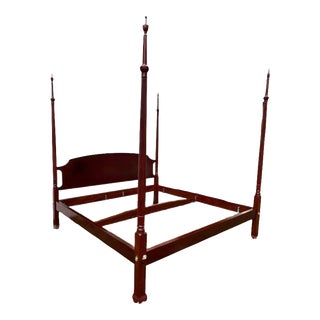 Solid Mahogany King Bed Frame by Reid Classics, Circa 1960s For Sale