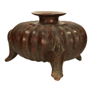 Ancient Pre-Columbian Colima Redware Ceramic Gourd Vessel Circa 100 Bc Ex-Museum