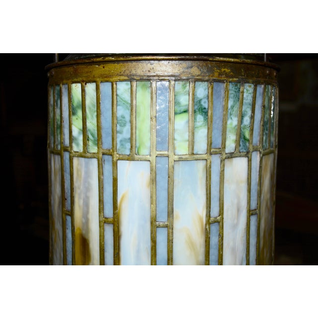 Arts & Crafts I. P. Frink Stained Glass Hanging Light Fixtures For Sale - Image 3 of 13