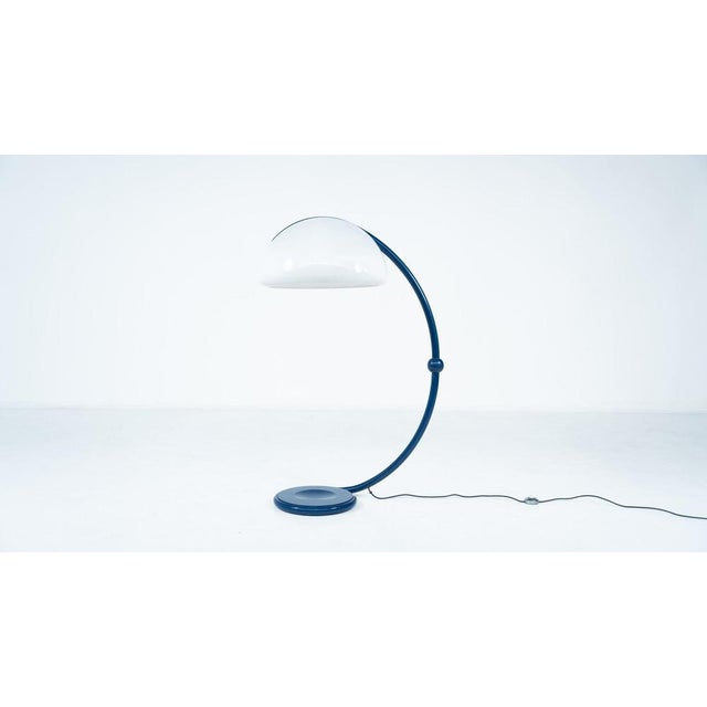 Elio Martinelli Blue Serpente Floor Lamp by Elio Martinelli for Martinelli Luce, 1960s For Sale - Image 4 of 12