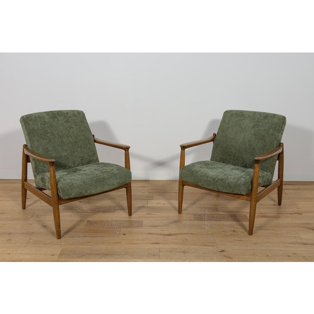 Mid-Century Modern Set of Mid-Century Modern GFM-64 Chairs by Edmund Homa for Gościcińskie Furniture Factory, 1960s For Sale - Image 3 of 18