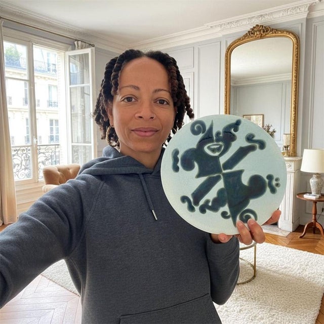 1960s Mid‑Century Modern French Blue Ceramic Dish from Yvonne Gisclard‑Cau, 1960s For Sale - Image 5 of 12