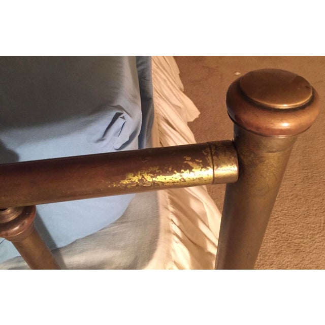 Late 20th Century French Country Brass Bed With Rails - Full / Double For Sale - Image 10 of 12