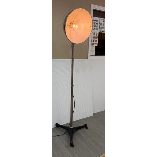 Design Plus Gallery presents a Vintage Britesun Industrial Radiant Floor Lamp by Chicago Flexible Shaft Company. The lamp...