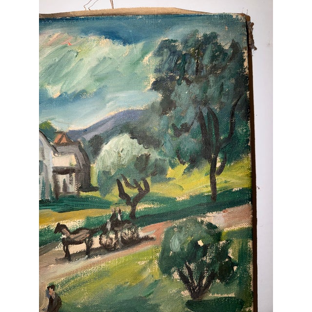 American Beautiful Wpa Social Realism Style Vintage Landscape Painting For Sale - Image 3 of 17