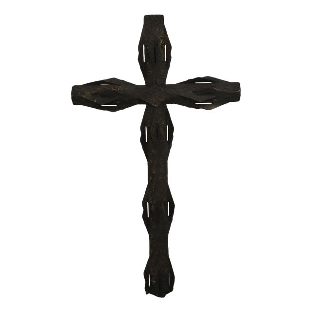 Italian Gothic Crucifix Sculpture in Bronze Casting, 1900s For Sale