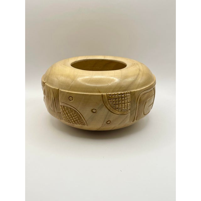 Mid 20th Century Carved Wooden Decorative Bowl For Sale - Image 10 of 10