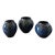 Mid-Century Hand Thrown Pottery Vases in Blue, Set of 3 For Sale