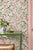 Traditional Hydrangea Blooms Floral Grasscloth Wallpaper by House Party | Gatsby Pink | 6 Yards For Sale - Image 3 of 10