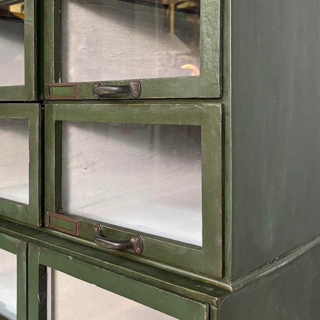 Mid-Century Modern German Dark Green Wooden and Glass Chest of Drawers, 1940s For Sale - Image 12 of 17