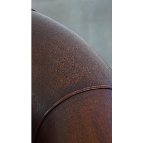 Dark Cognac Sheepskin Club Armchair For Sale - Image 14 of 15
