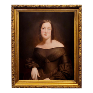 19th C. Portrait of a Young Elegant Bride-Oil Painting c.1840s