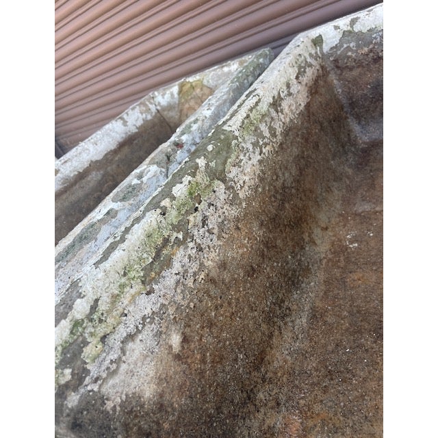 Pair of 1910 Asheville Estate Cast Concrete Rectangular Planters / Troughs For Sale - Image 10 of 11