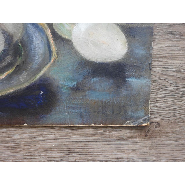 Mid 20th Century Mid 20th Century Kettle and Eggs Still Life Painting For Sale - Image 5 of 8