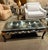 Wood Vintage Black Chinoiserie Coffee Table With Shellwork & Glass Top For Sale - Image 7 of 10