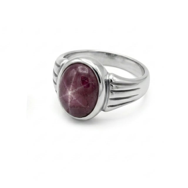 Contemporary Natural Star Ruby Ring. Star Ruby Unisex Signet Ring Us 7 For Sale - Image 3 of 5