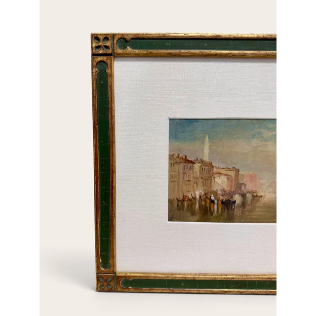 A beautifully atmospheric vintage watercolor depicting a Venetian canal scene. This lovely piece was acquired on a visit...