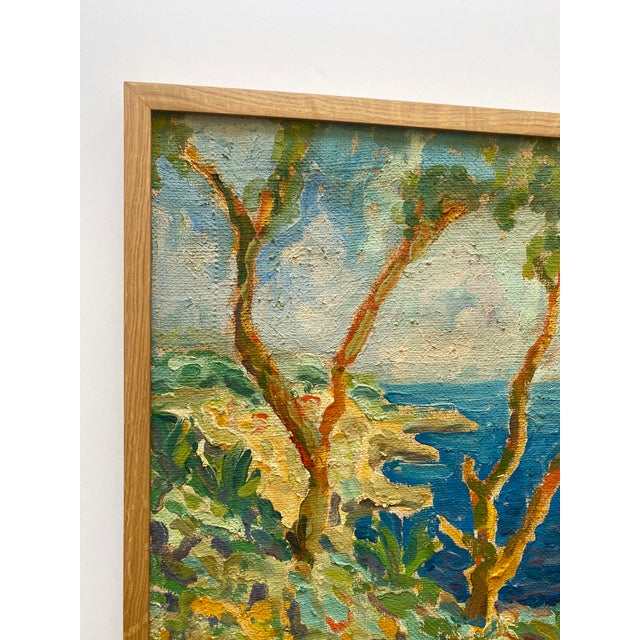 Various Artists Vintage Mid Twentieth Century Postimpressionist " Stupiste, Komiza " Framed Original Adriatic Seascape Impasto Oil Painting For Sale - Image 4 of 18