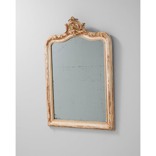 19th Century French Wood White Patinated Mirror For Sale - Image 18 of 18