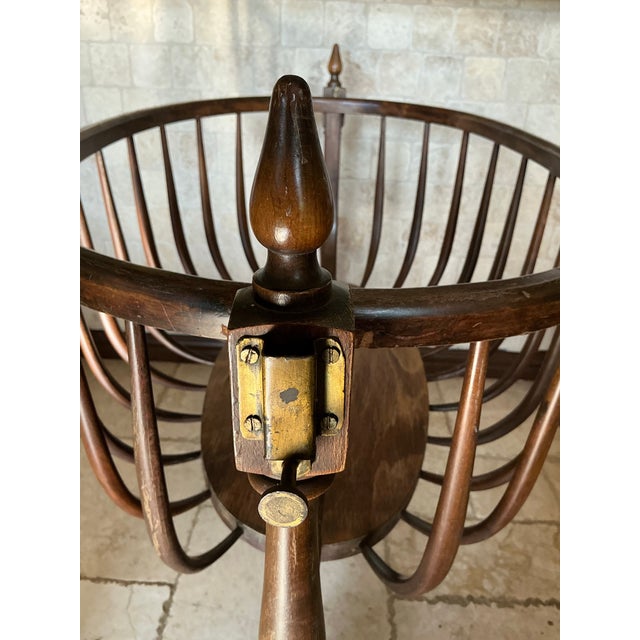 Antique Wooden Rocking Cradle With Turned Legs, C. Late 19th Century For Sale - Image 12 of 12