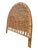 Vintage Round Rattan Wicker Full Headboard in Coastal Boho Chic Modern Style For Sale - Image 4 of 5