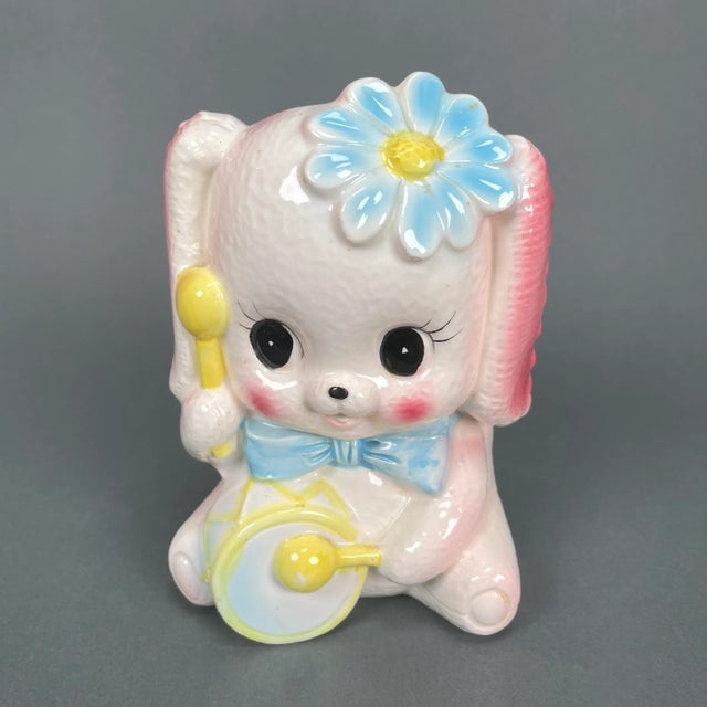 Vintage 1950s Kitsch Rubens Originals Ceramic Drummer Dog Planter 3192, Japan For Sale - Image 13 of 13