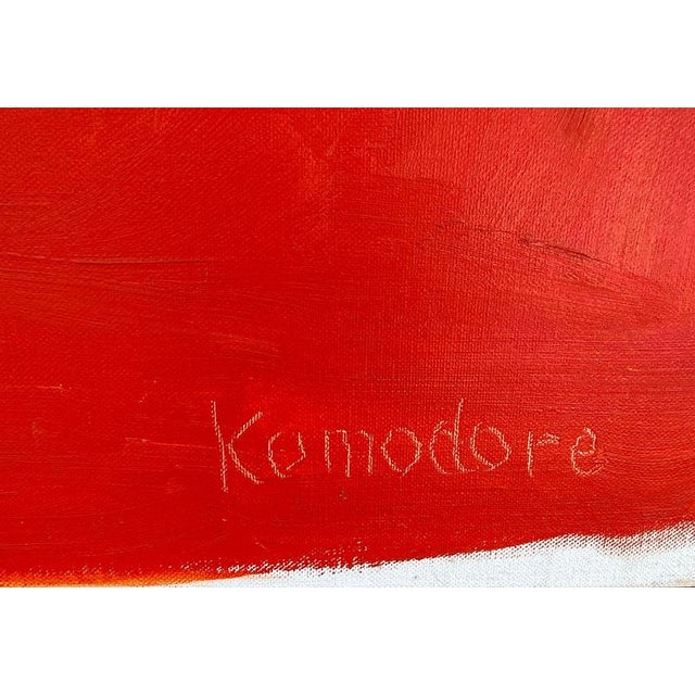 Pyra Sun, Abstract Geometric Composition with Red Background, 2005, Oil Painting For Sale - Image 4 of 5