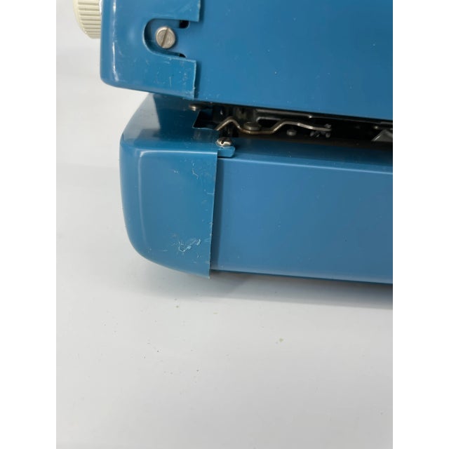 Metal Vintage Blue Royal Precision Portable Typewriter With Case For Sale - Image 7 of 12