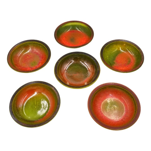 Glazed Ceramic Bowls by Alessio Tasca, 1970s, Set of 7 For Sale