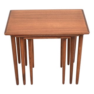 Vintage Danish Teak Nesting Tables attributed to H.W. Klein for Bramin, 1960s, Set of 3 For Sale