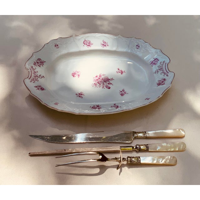 French Porcelain Depp Well Meat Platter , Circa 1820 — Rose Floral For Sale - Image 12 of 18