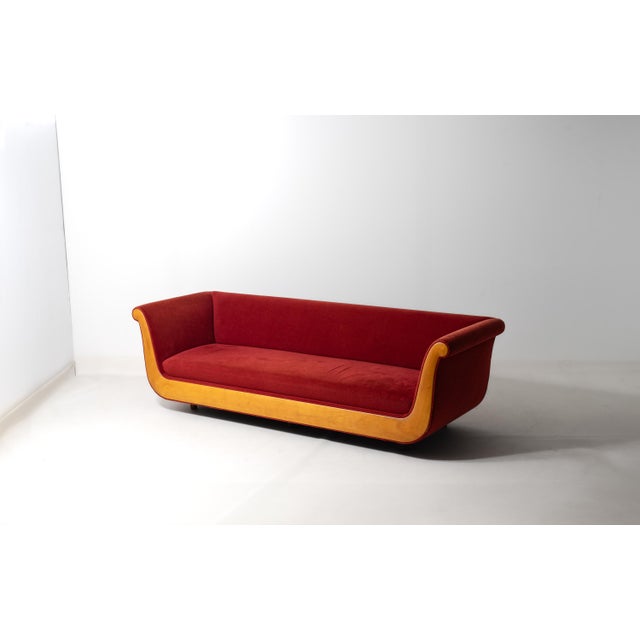 Primafila Sofa in Red Velvet by Molteni, 1990s For Sale - Image 3 of 11