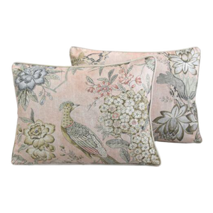 Designer Anna French Thibaut Floral Feather/Down Pillows Set of Two
