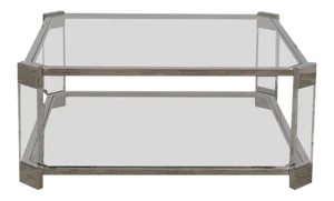 Mitchell’s Gold + Bob Williams Contemporary Polished Nickel and Acrylic Melrose Cocktail Table
