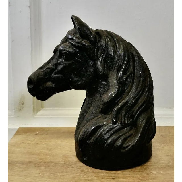 Vintage Cast Iron Half Horse Head For Sale - Image 6 of 7