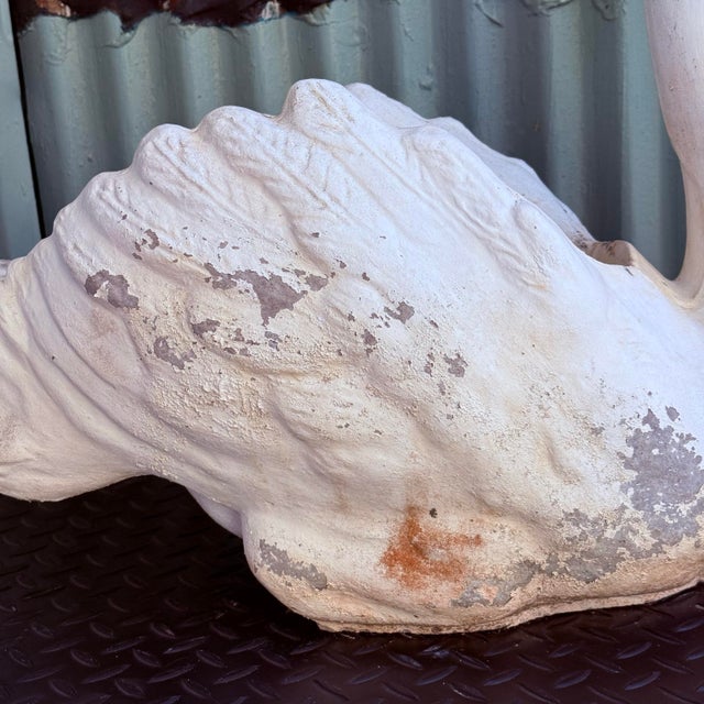 Mid 20th Century Cast Stone Swan Planter Garden Ornament North Carolina 26" For Sale - Image 9 of 12