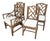 Boho Chic Chippendale Style Rattan Dining Chairs - Set of 4 For Sale