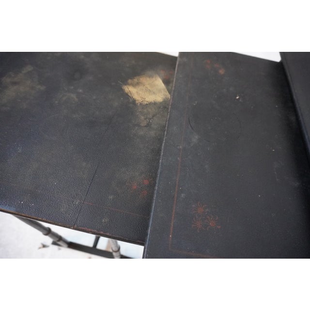 20th Century Antique Victorian Black Lacquer Nest of 3 Tables For Sale - Image 18 of 18