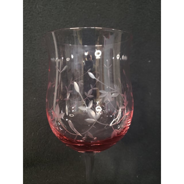 2000s Lenox Heather Pink Tulip Wine Glassware Set of 6 Chairish