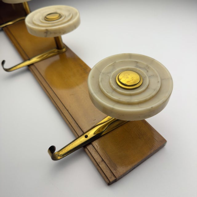 Mid-Century Modern Vintage Art Deco Style Brass and Bakelite Hanger, Italy, 1950s For Sale - Image 3 of 18