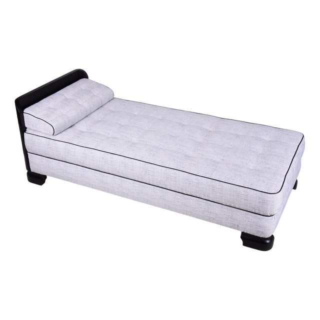 Art Deco Chaise Lounge in Oak and Spruce, Czech, 1930s For Sale