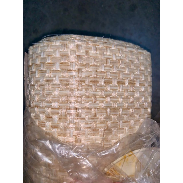 Vintage Schumacher Handmade Japanese Grasscloth Wallcovering - 3 Matching Rolls For Sale In Los Angeles - Image 6 of 7