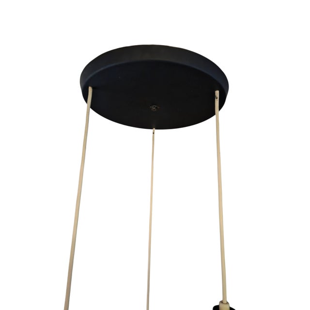 Vintage Mid-Century Modern Cylindrical Glass 3 Light Cascading Pendant Chandelier Panton Style For Sale In Philadelphia - Image 6 of 16
