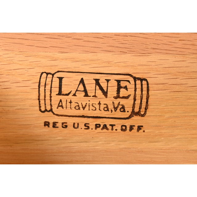 Paul McCobb Style Mid-Century Modern Walnut and Woven Shelf End Table by Lane, Circa 1960s For Sale - Image 14 of 17
