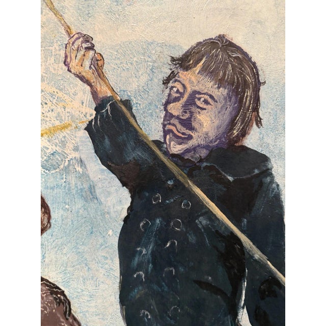Dora Grabosch, Tightrope Walkers – Circus, 1982, Mixed Media on Canvas For Sale - Image 10 of 13